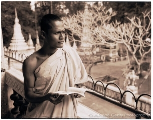 Monk reading - Mekong Delta - Vietnam, 2002
