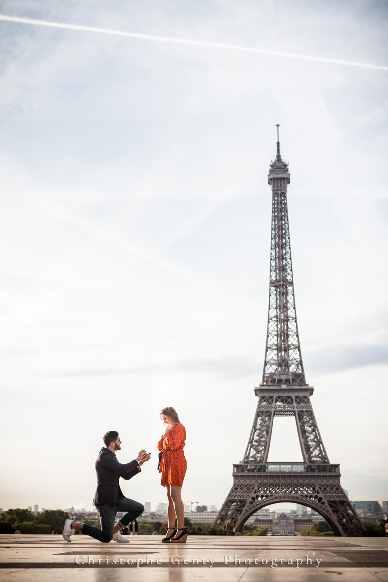 Paris, France Marriage Proposal Photography - at the Trocadero